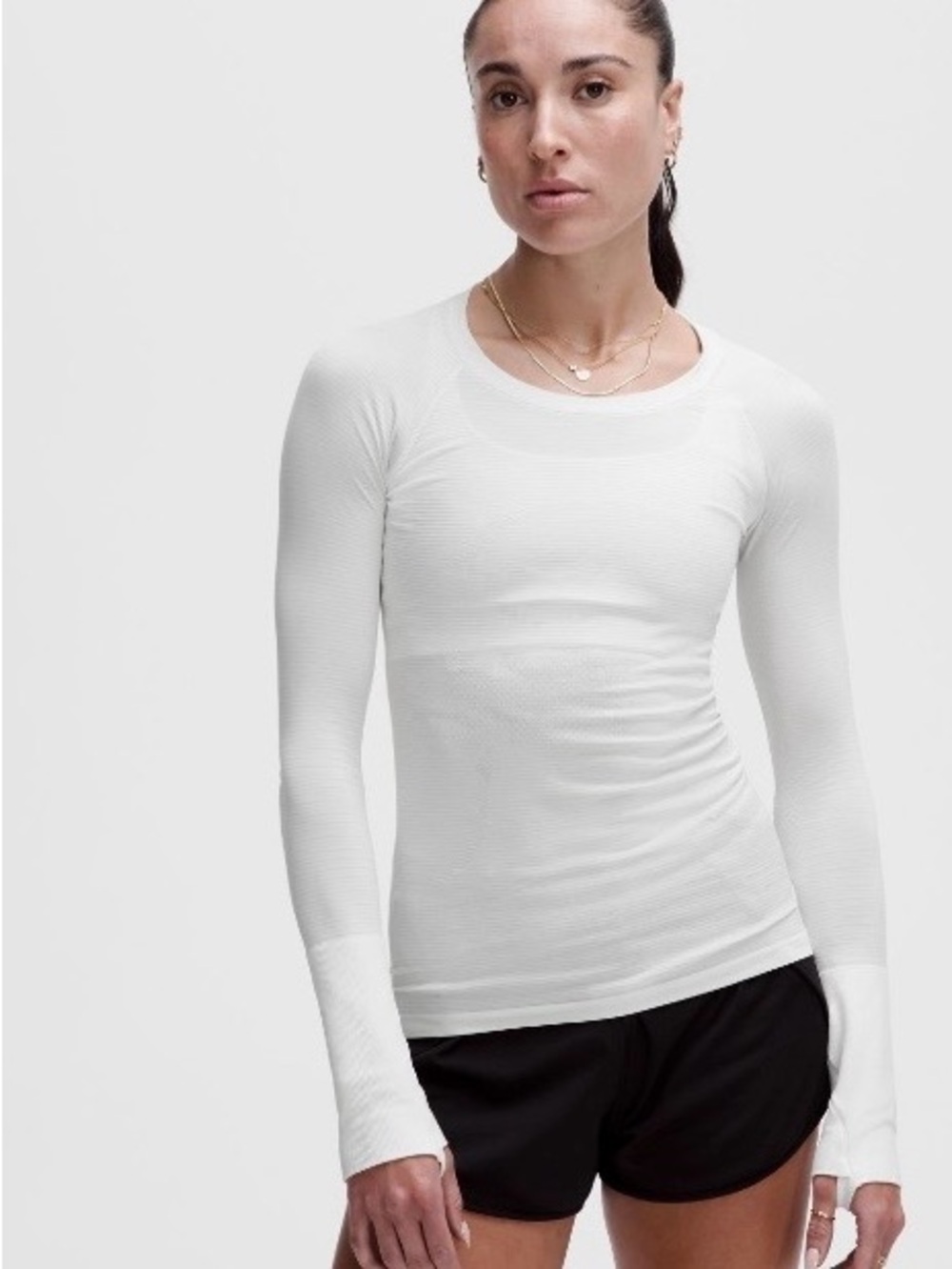 Lululemon Swiftly Tech Long-Sleeve Shirt 2.0 Hip Length - White, Size 12